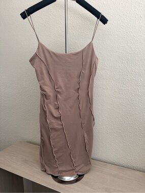 Papaya Mauve-Pink Mini Slip Dress with Seamed Ruching